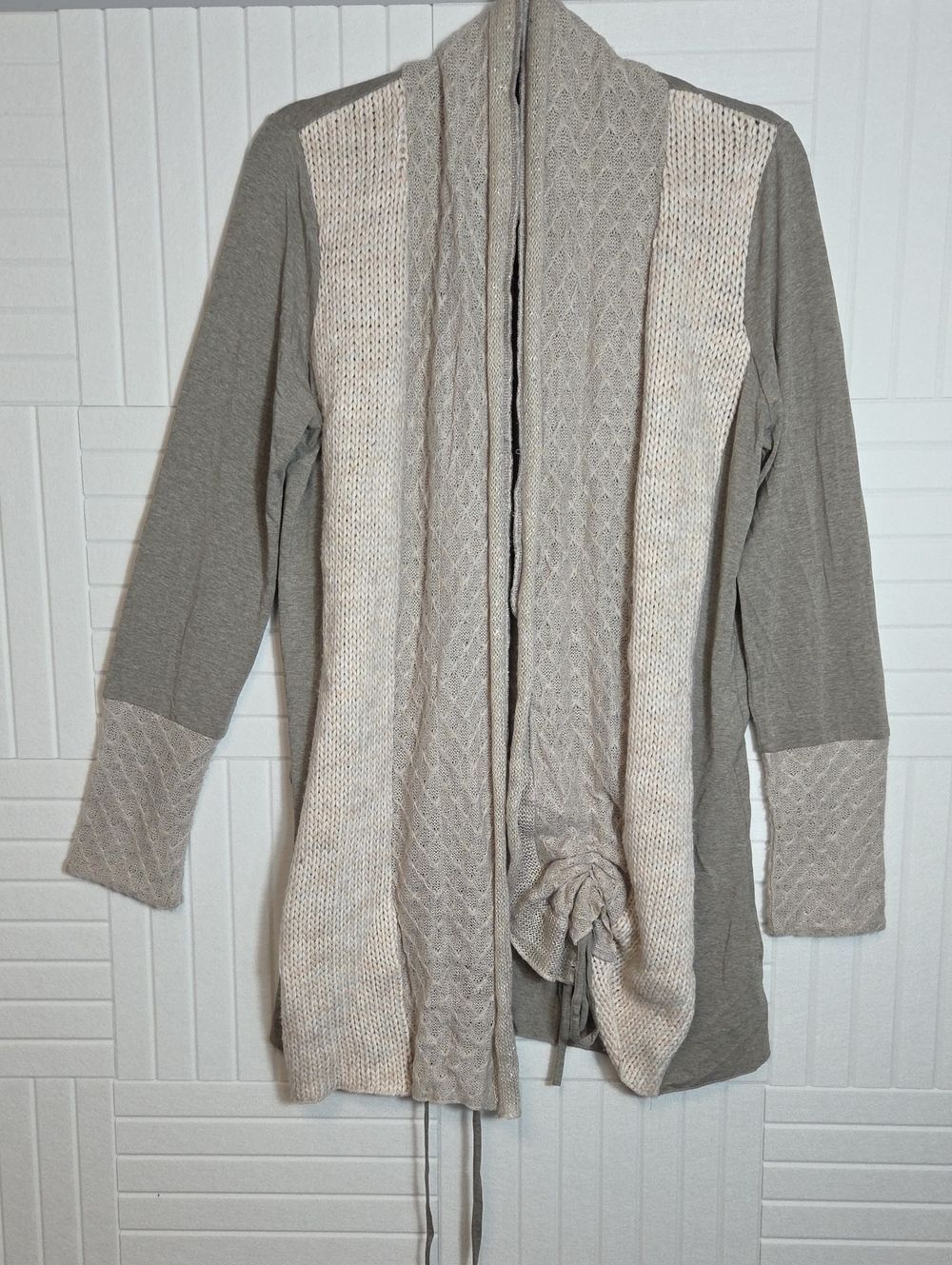 Venus Cinchable Drapey Cardigan Long Sleeve Open Front Sweater Size M